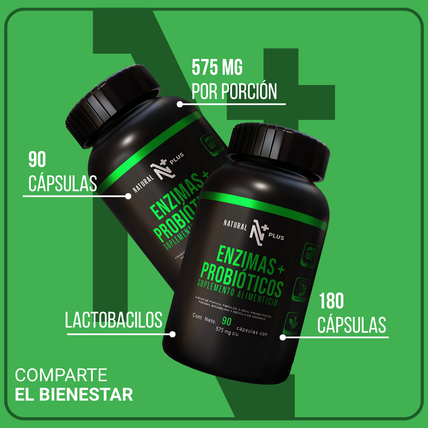 Enzimas + Probióticos 90 Cápsulas