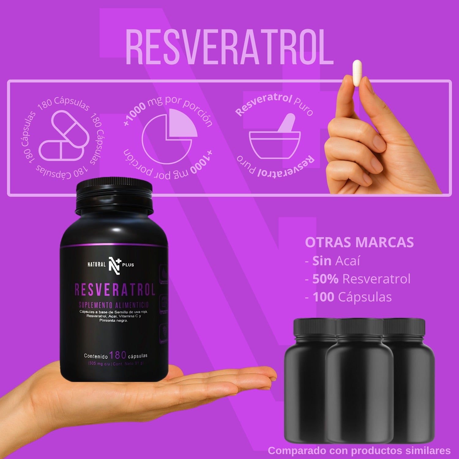 Resveratrol 180 Cápsulas