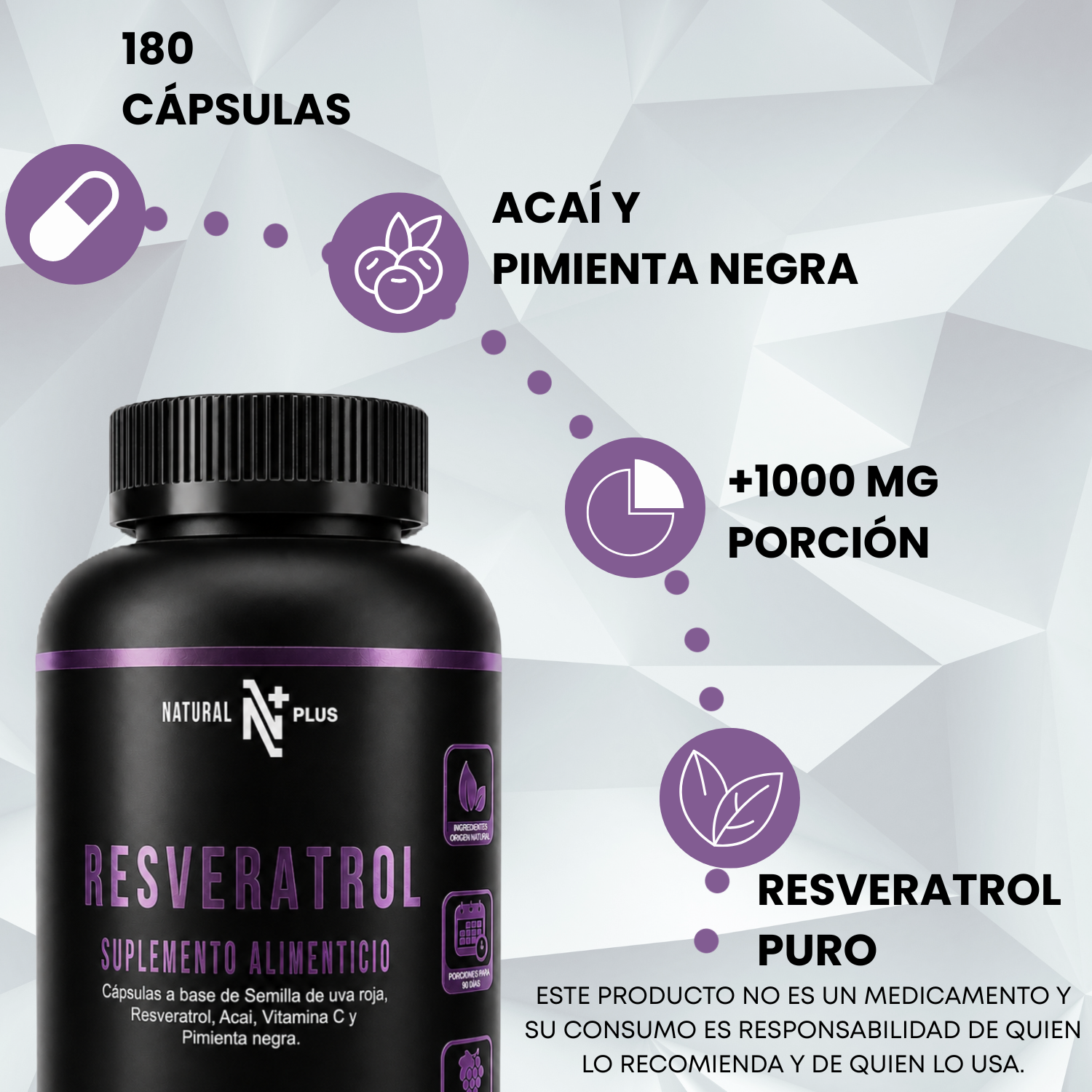 Resveratrol 180 Cápsulas