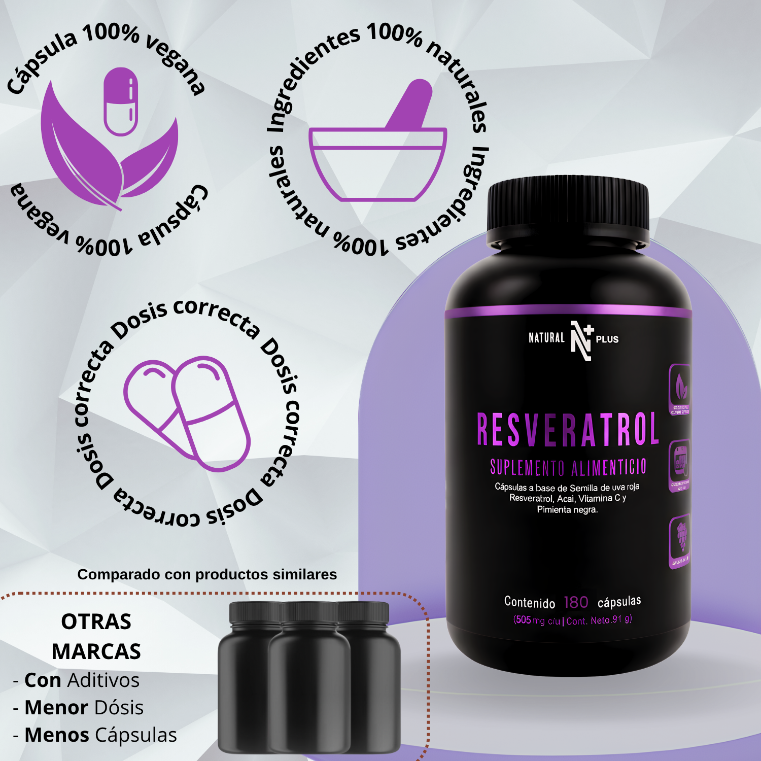 Resveratrol 180 Cápsulas