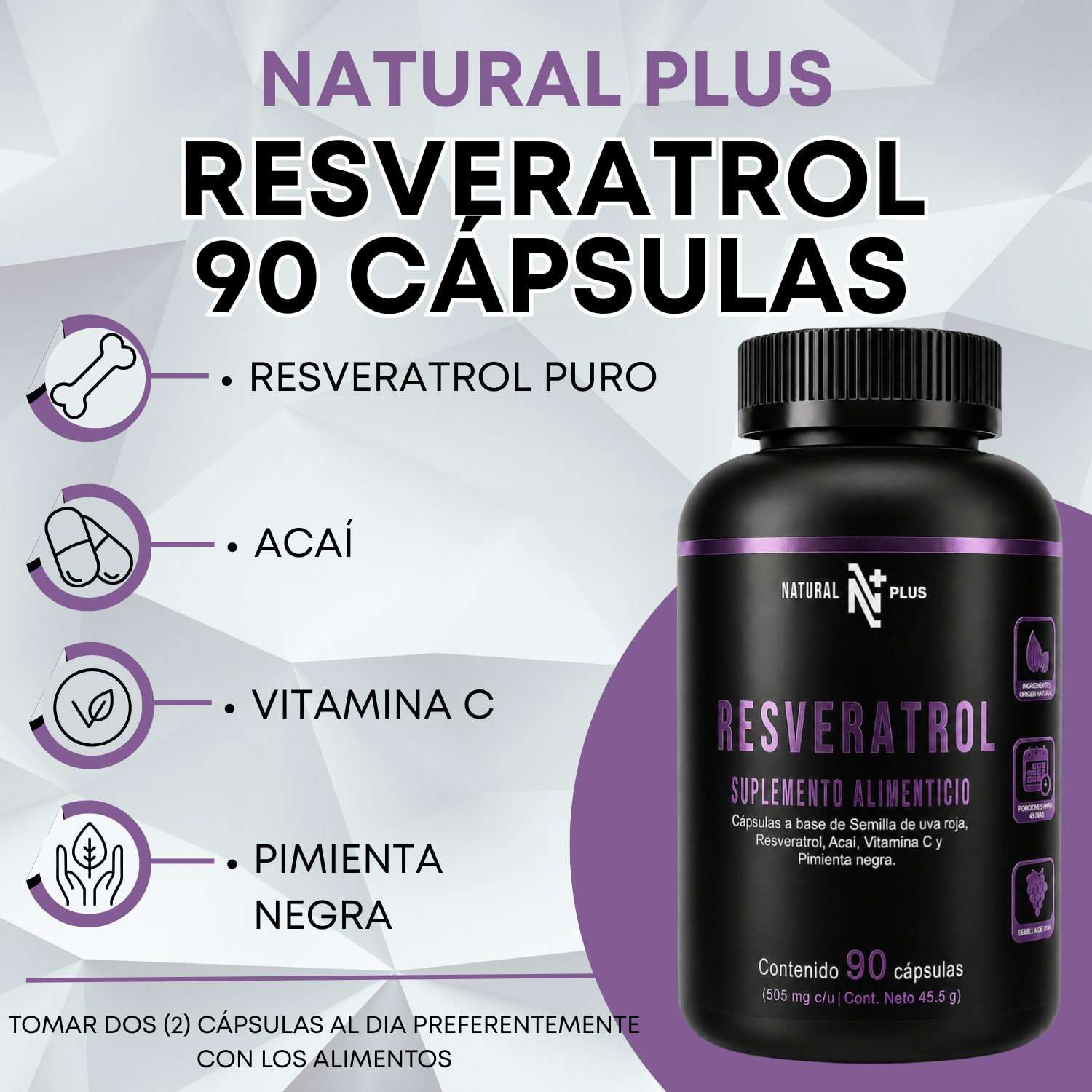 Resveratrol 90 Cápsulas