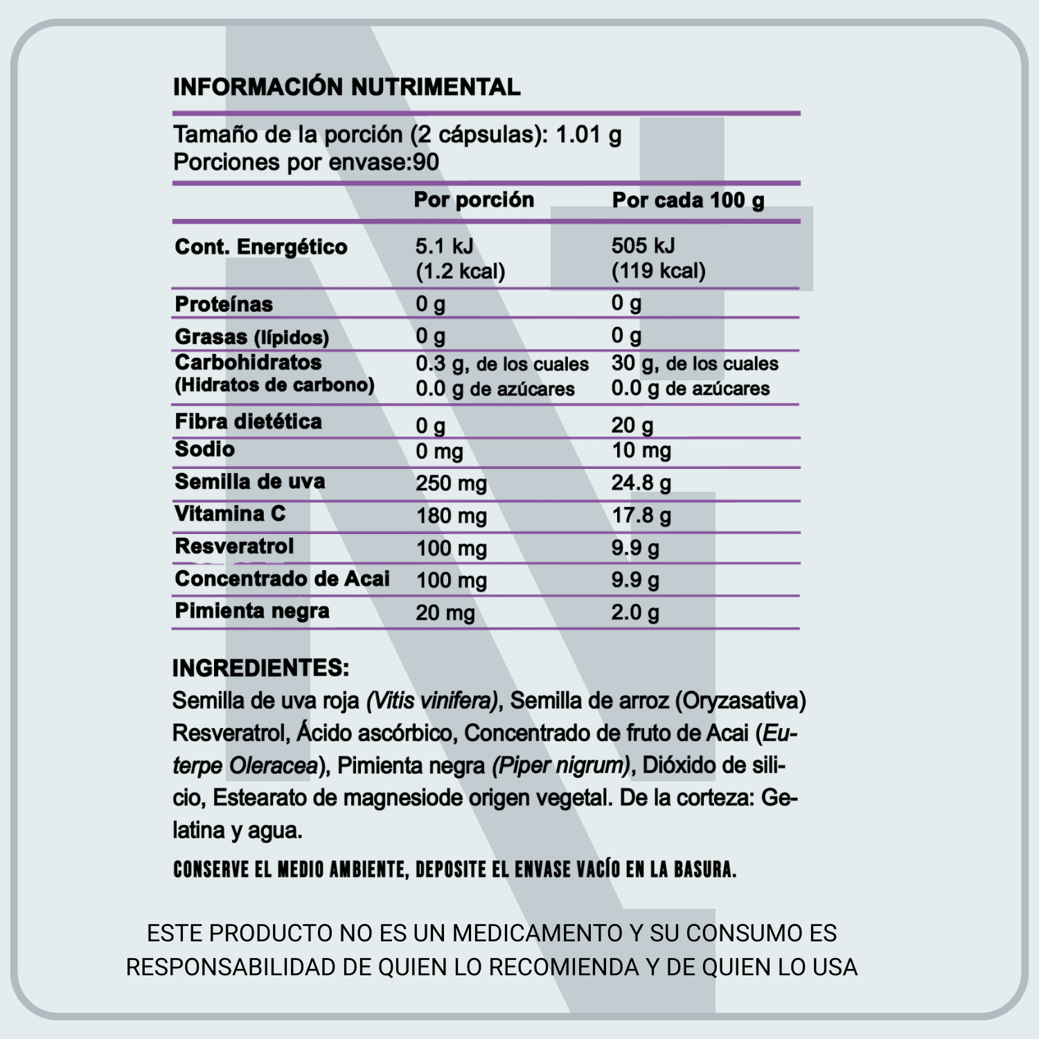 Resveratrol 180 Cápsulas