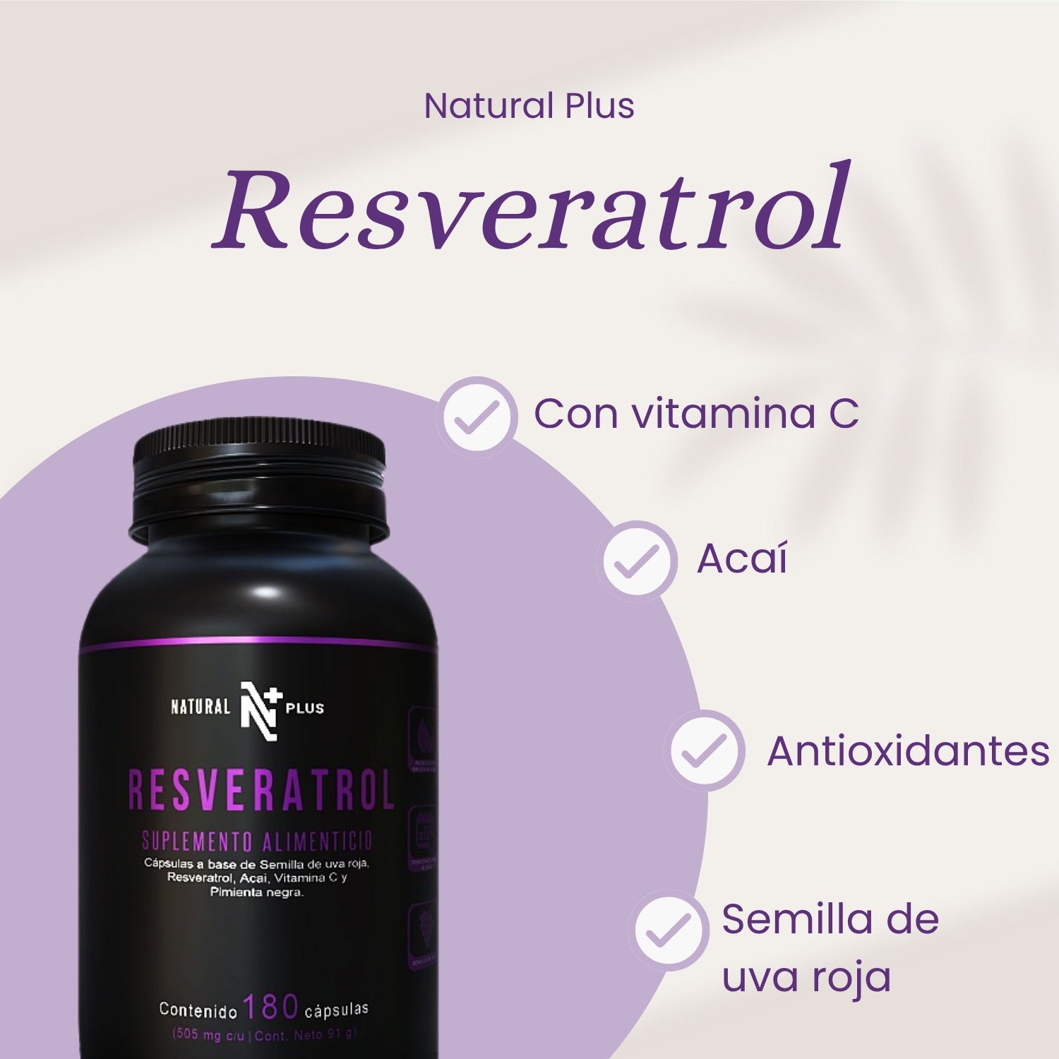 Resveratrol 180 Cápsulas